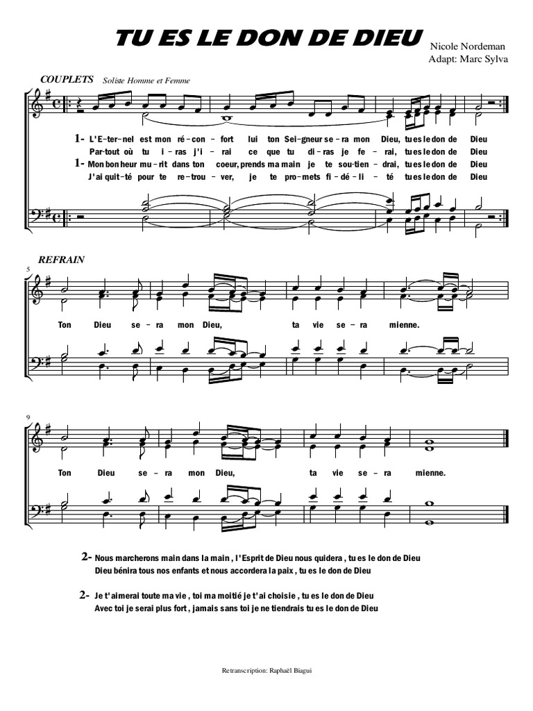 Tu Es Le Don de Dieu | PDF, image size:768x1024