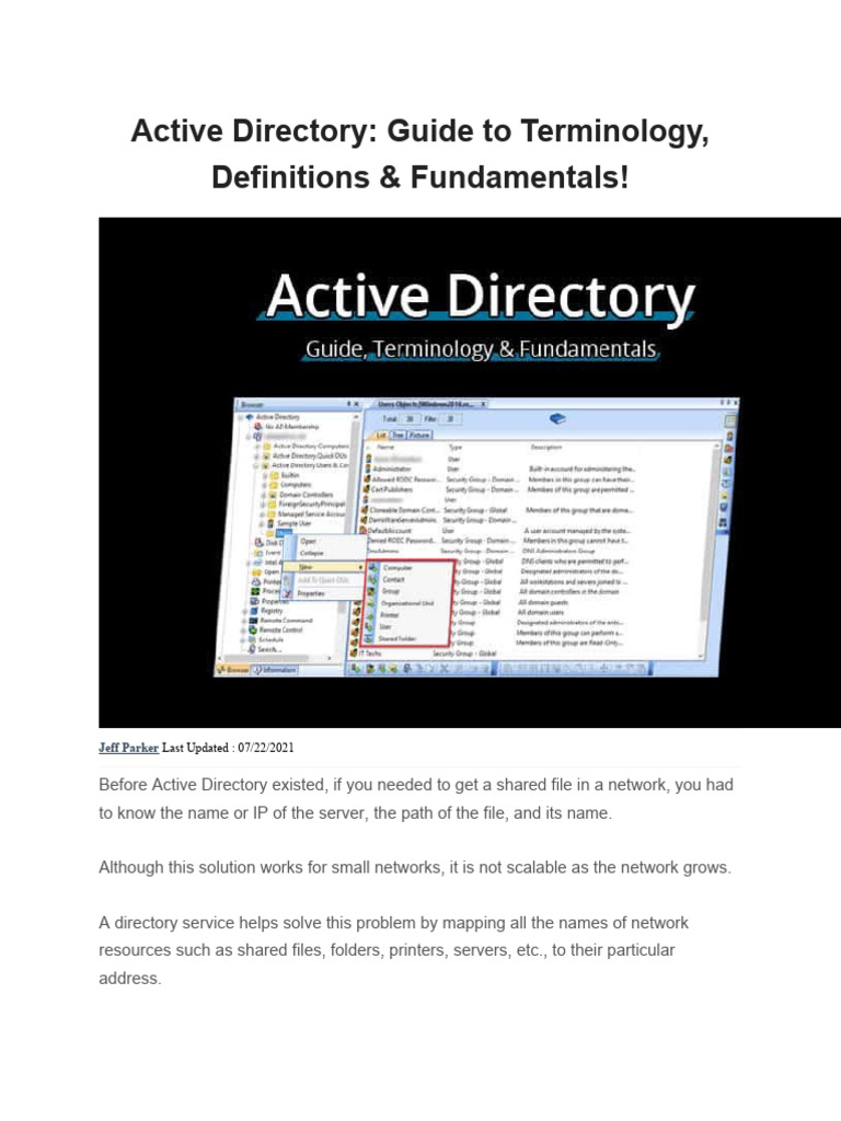 Active Directory Fundamentals | PDF | Active Directory | Domain Name System