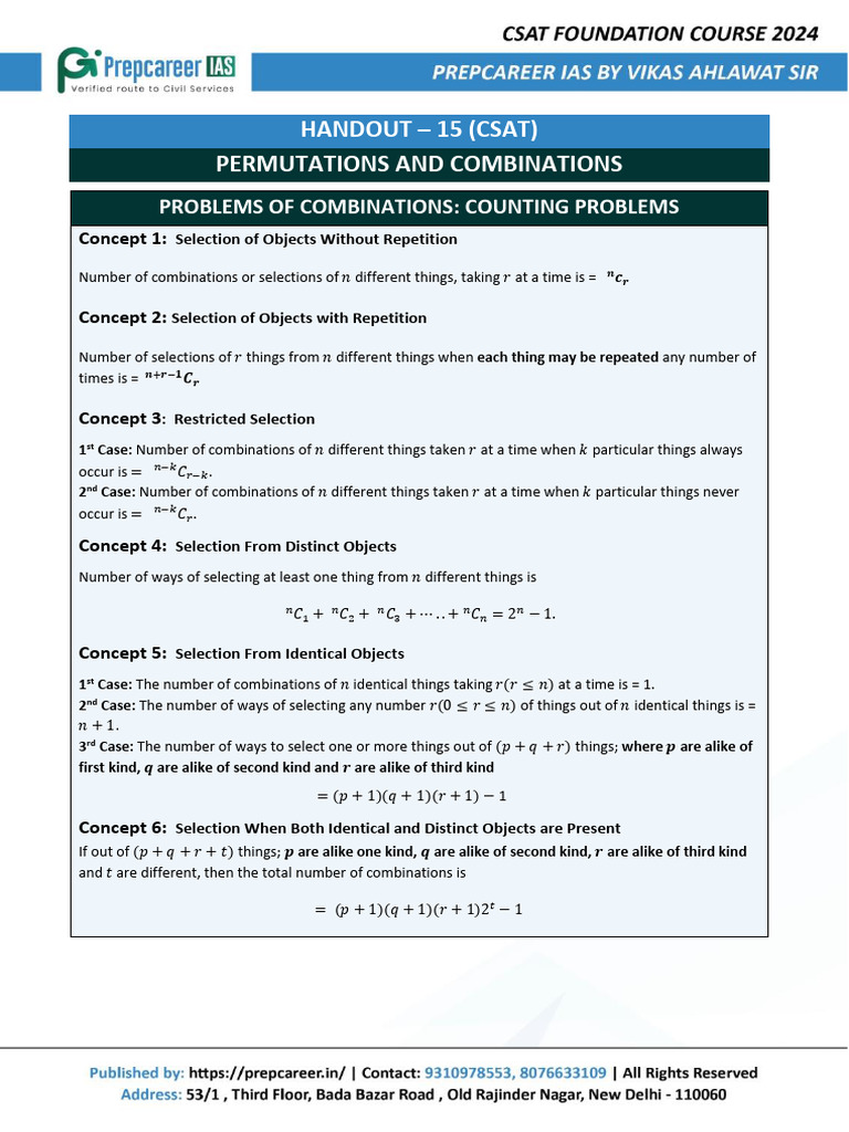 Discrete Mathematics Formula Sheet