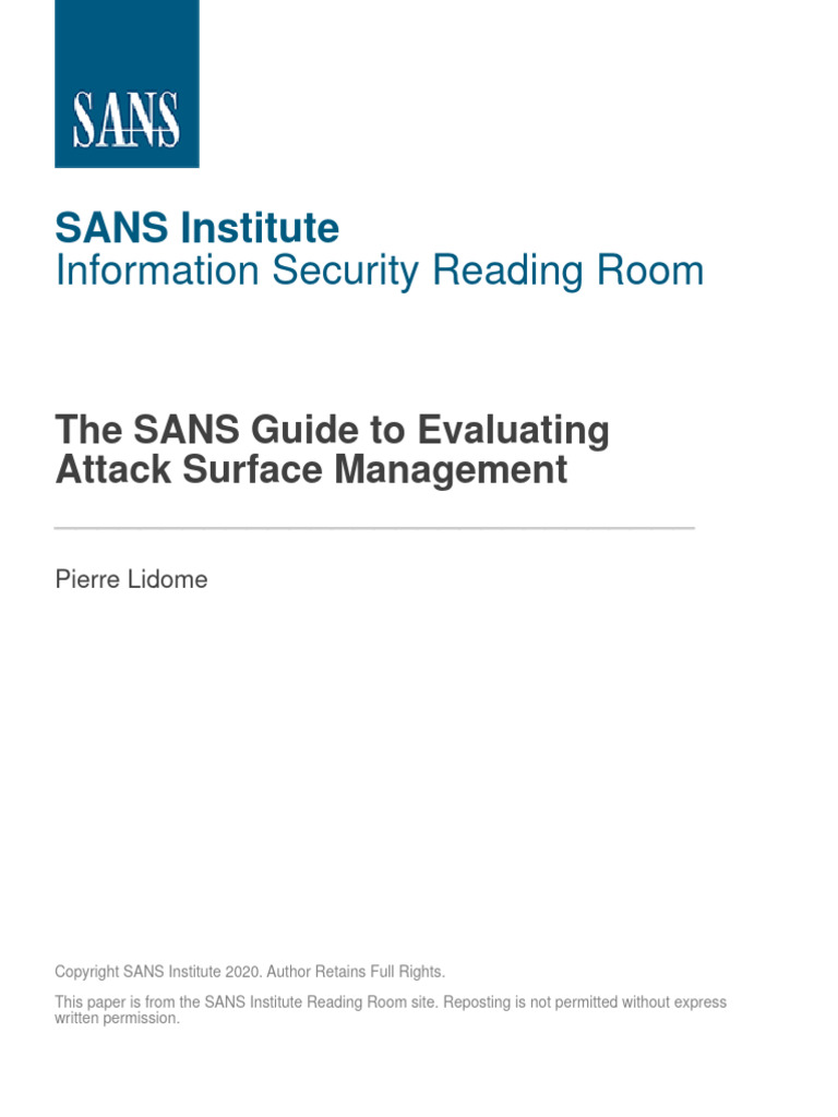 Guide Evaluating Attack Surface Management 39905 | PDF | Vulnerability ...