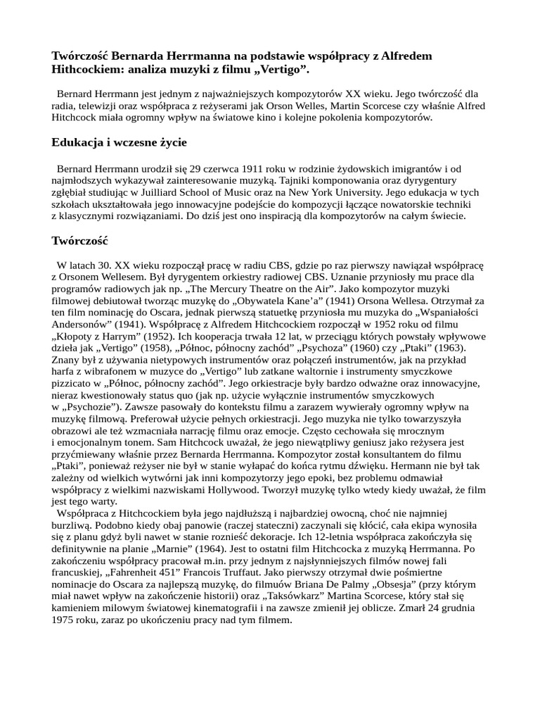 Notka Biograficzna Herrmann | PDF