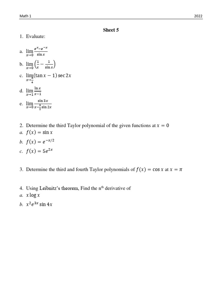 Sheet 5 | PDF