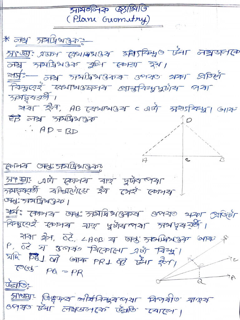 Class 9 Plane Geometry Solutions | PDF