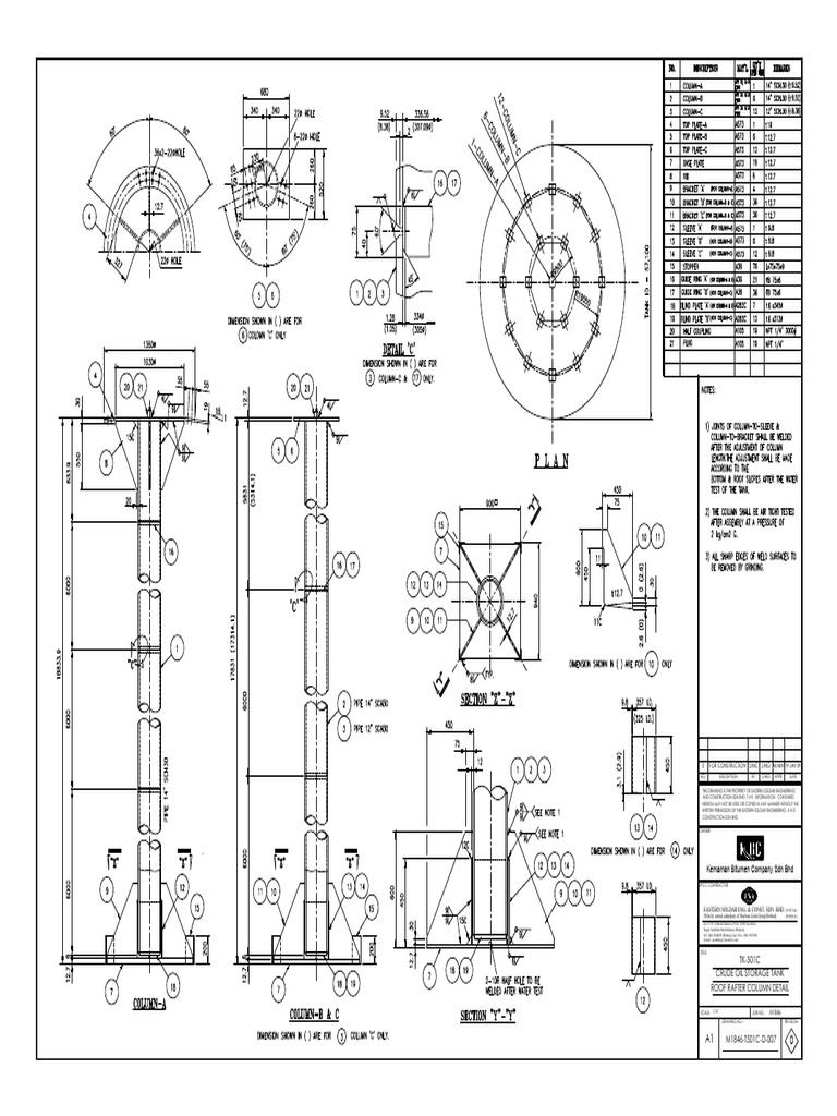 Crude Oil Storage Tank Drawing M1846-T501C | PDF