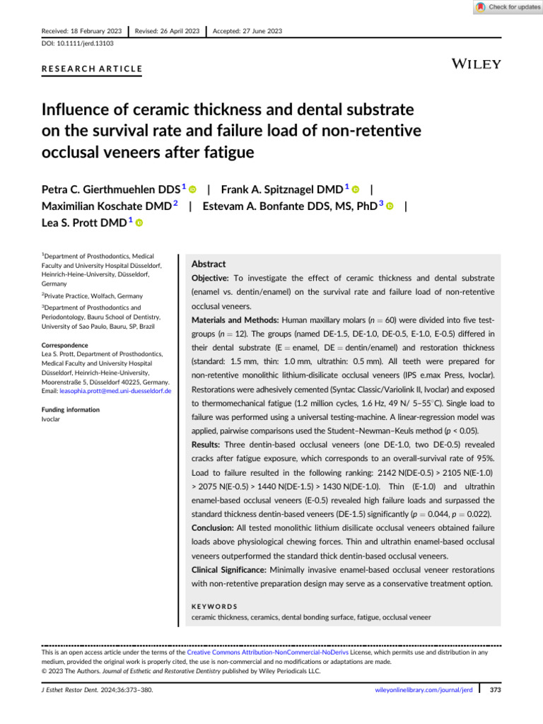 Occlusal Veneers | PDF | Human Tooth | Dentistry