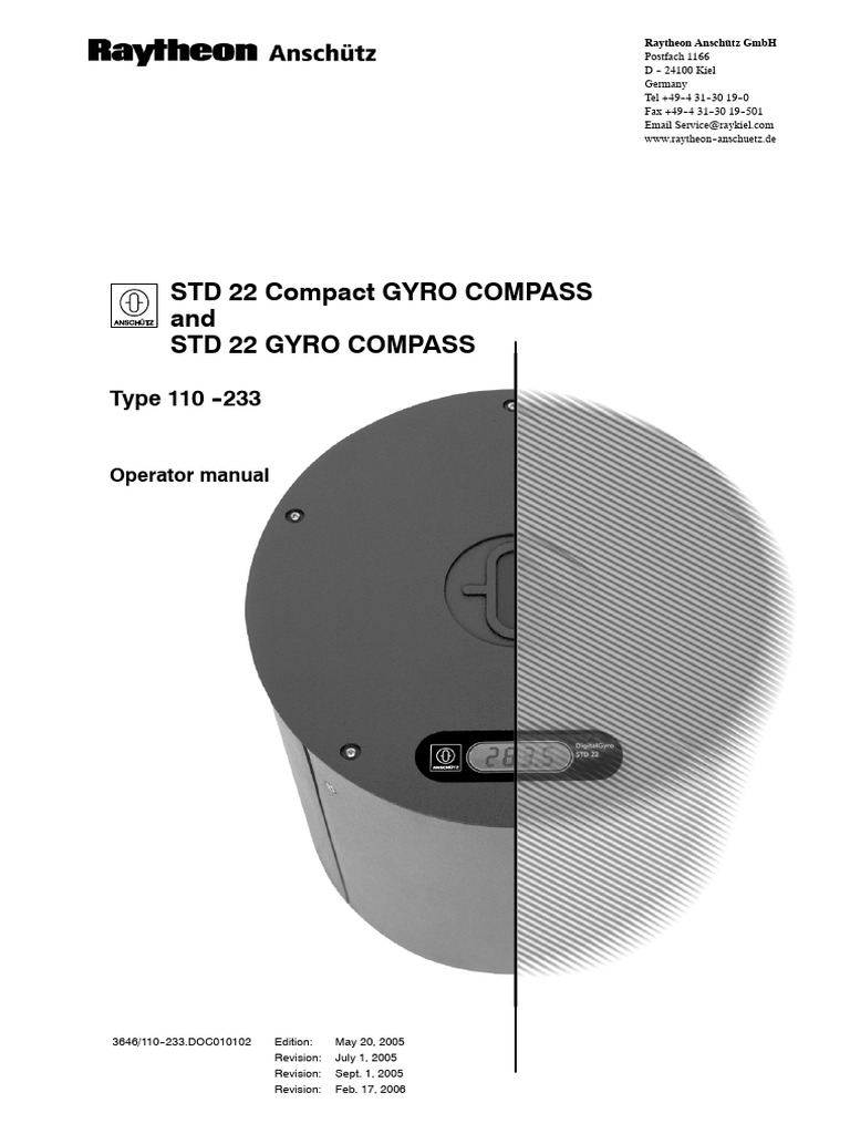 STD 22 Compact Gyro Compass | PDF | Compass | Electrical Engineering