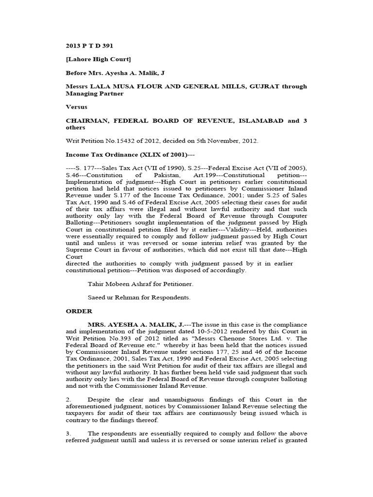 High Court Ruling on Tax Audit Compliance | PDF | Taxes | Certiorari