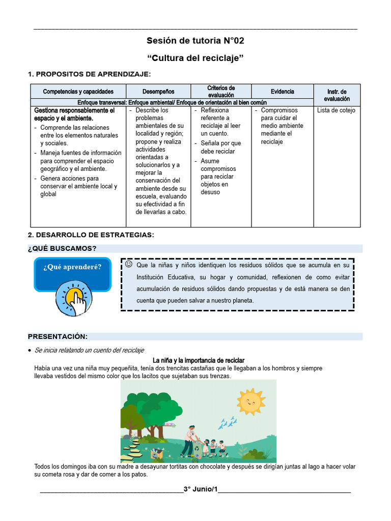 3° Grado - Tutoria N°02 | PDF | Reciclaje | Residuos