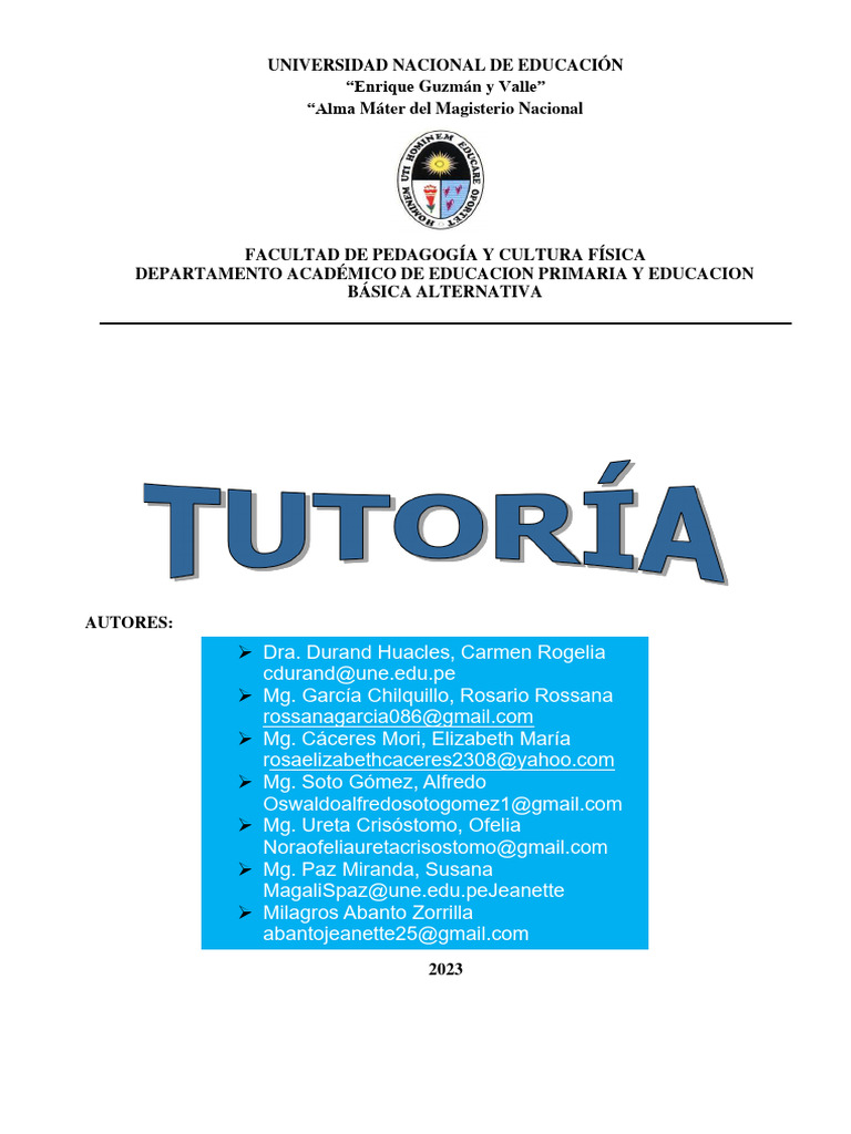 Lectura Tutoría Pdf Plan De Estudios Maestros