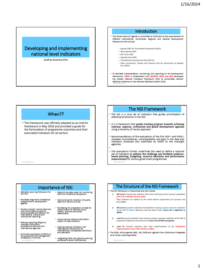 Developing and Implementing National Level Indicators | PDF ...