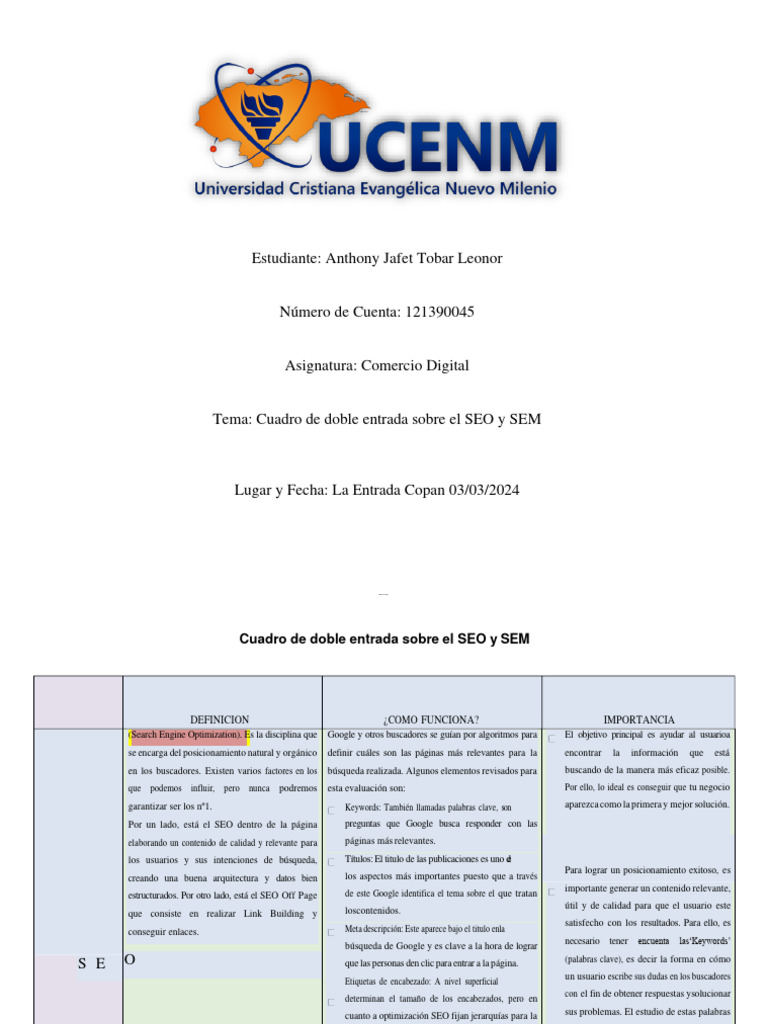 Estudiante: Anthony Jafet Tobar Leonor: Lomoarc PSD - 170 | PDF ...