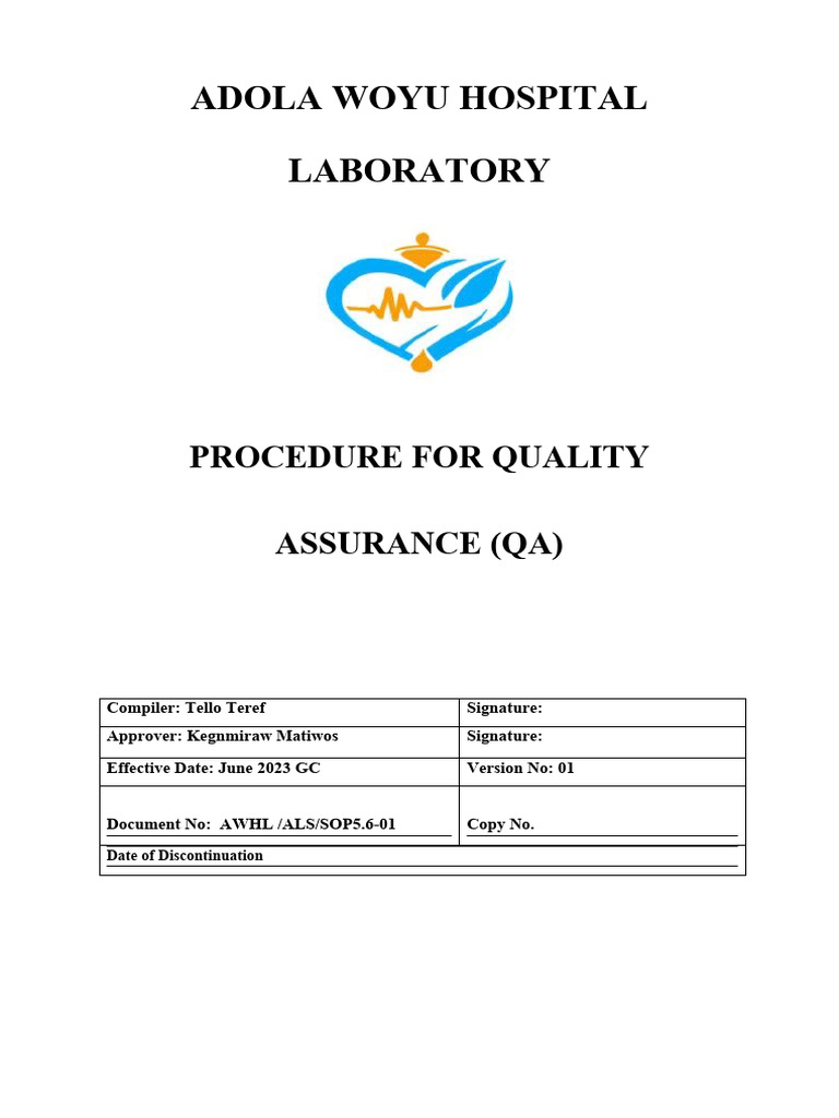 5.6-01 SOP For Quality Assurance | PDF | Quality Assurance