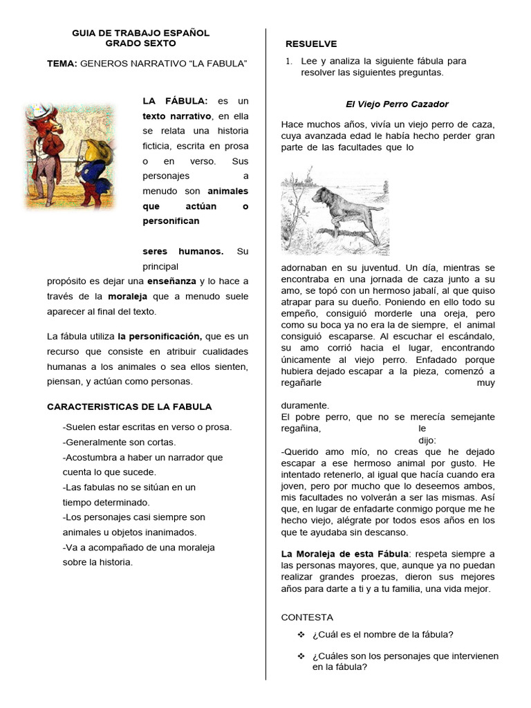 Fábulas Cortas con Moraleja para Niños | PDF | Fábula | Narración