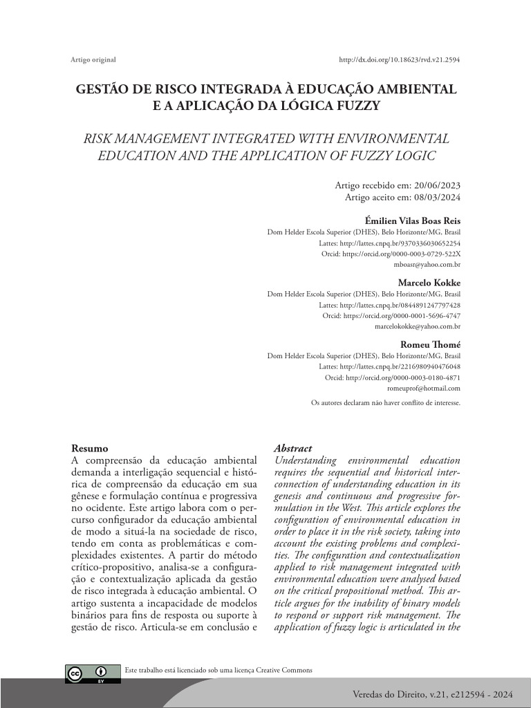 Gestão de Risco e Educação Ambiental Fuzzy | PDF | Ambiente natural ...