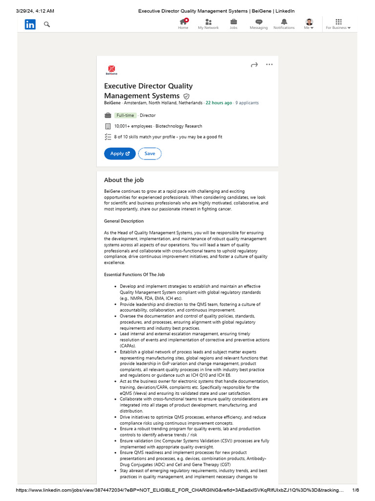 Executive Director of Quality Management | PDF | Quality Management ...
