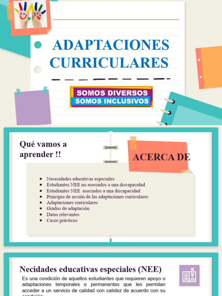 Adaptaciones Curriculares para NEE | PDF | Plan de estudios | Ciencias ...