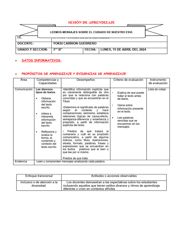 Aprendizaje sobre el Cuidado del ESVI | PDF | Evaluación | Aprendizaje