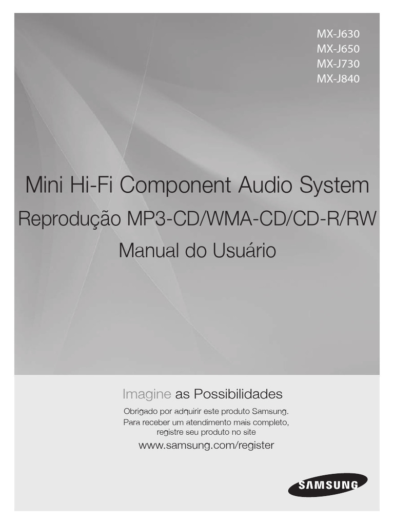 Manual do Mini Hi-Fi Samsung MX-J630 | PDF | USB | Bluetooth