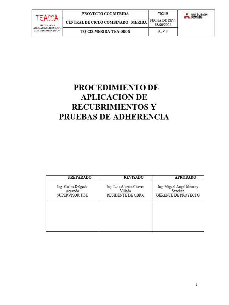 Procedimiento de Recubrimientos CCC Mérida | PDF | Soldadura | Construcción