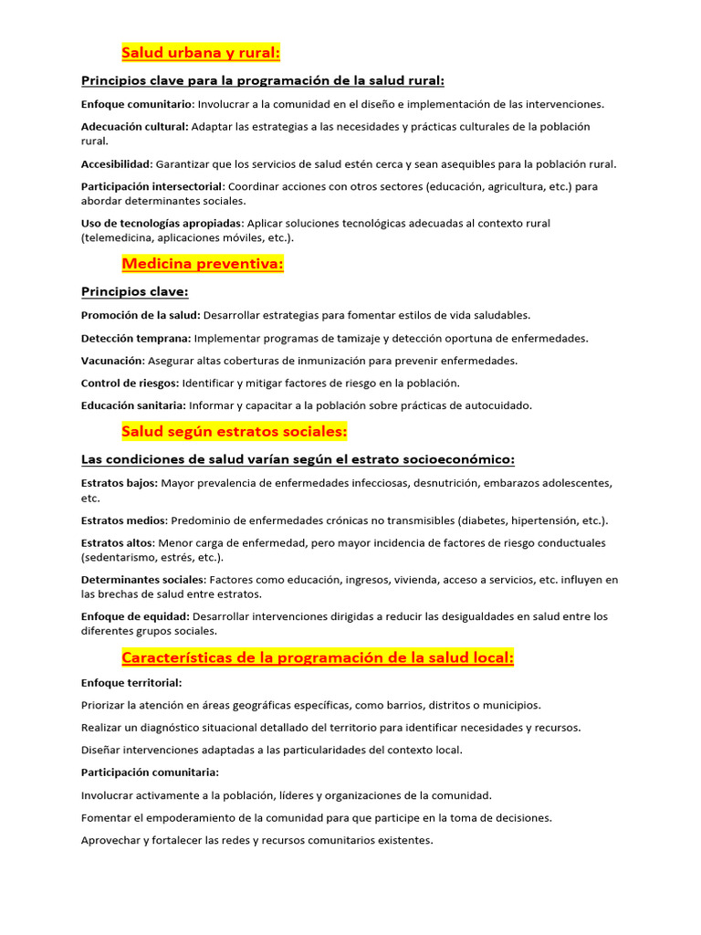 Salud Publica Urbana y Rural | PDF | Promoción de la salud | Planificación