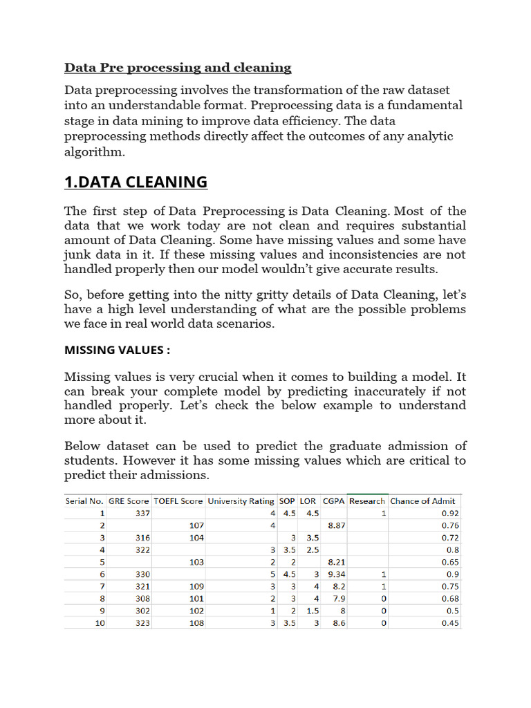 Data Pre Processing and Cleaning | PDF | Quartile | Data
