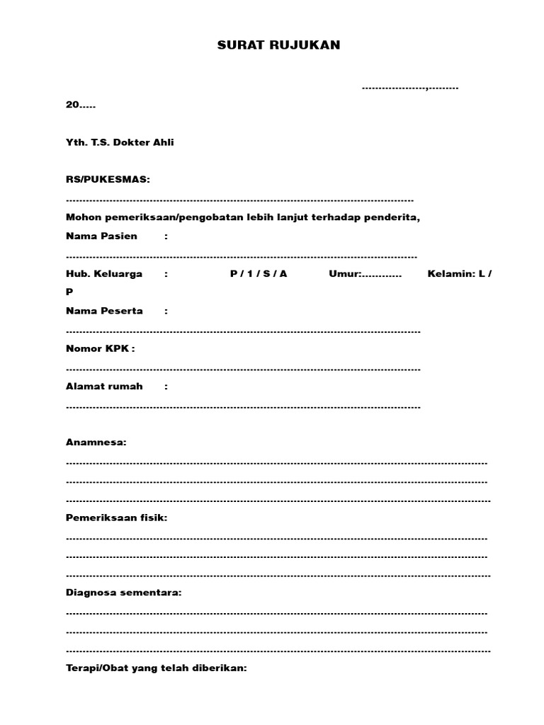 Surat Rujukan Baksos | PDF