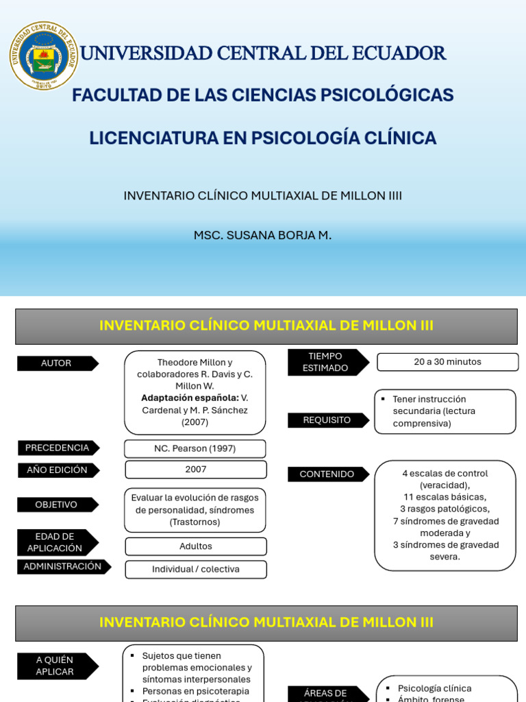Inventario Multiaxial MIllon III | PDF | Validez (Estadísticas) | Ansiedad