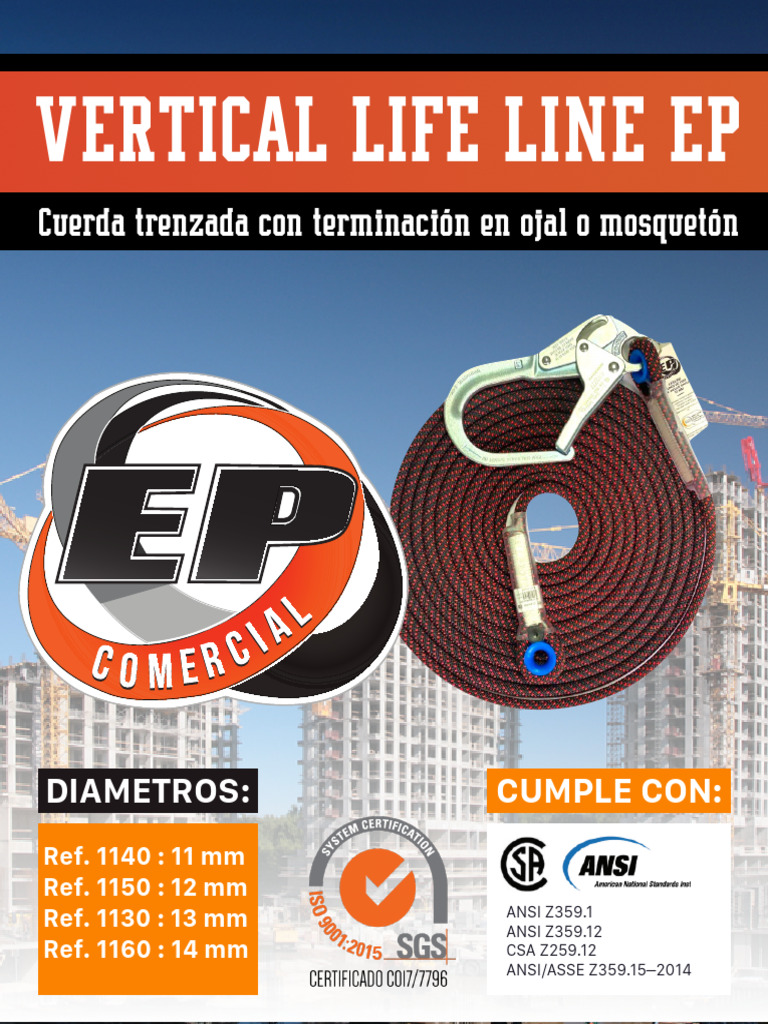 FT LINEA DE VIDA EP GANCHO 11mm 13mm | PDF | Cuerda