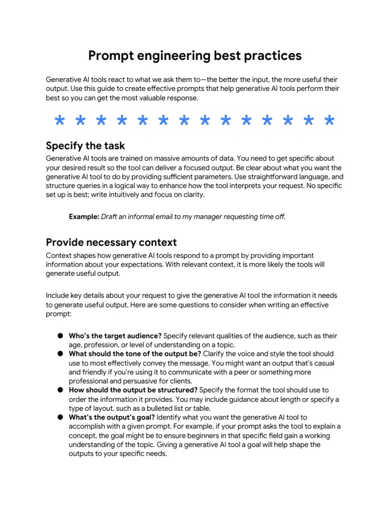 Effective Prompt Engineering Guide Pdf Artificial Intelligence