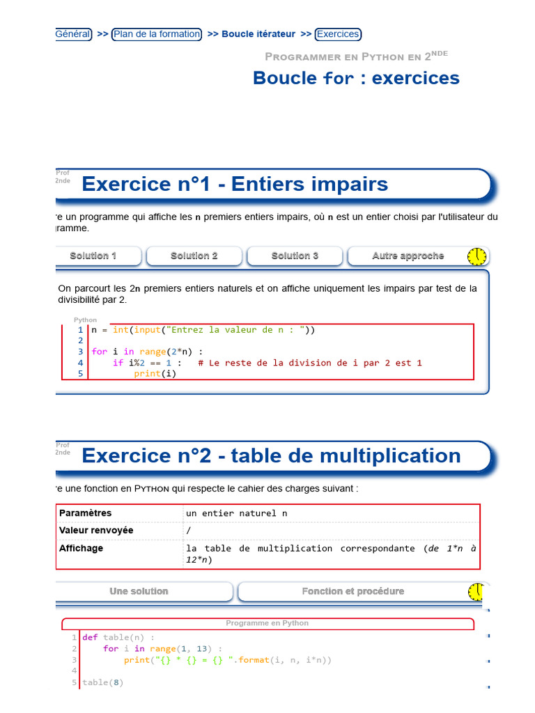 Exercices Python pour la 2nde | PDF | Python (Langage de programmation ...