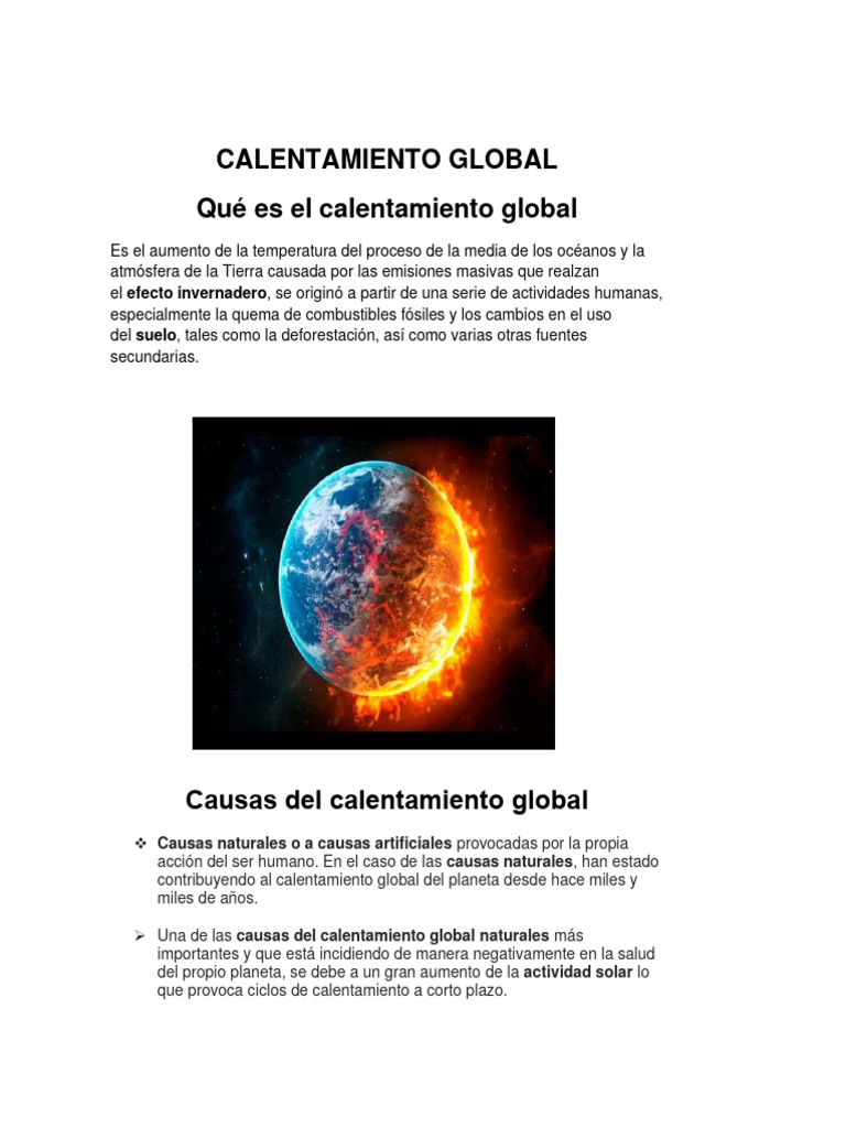Calentamiento Global | PDF | Gases de efecto invernadero | Cambio climático