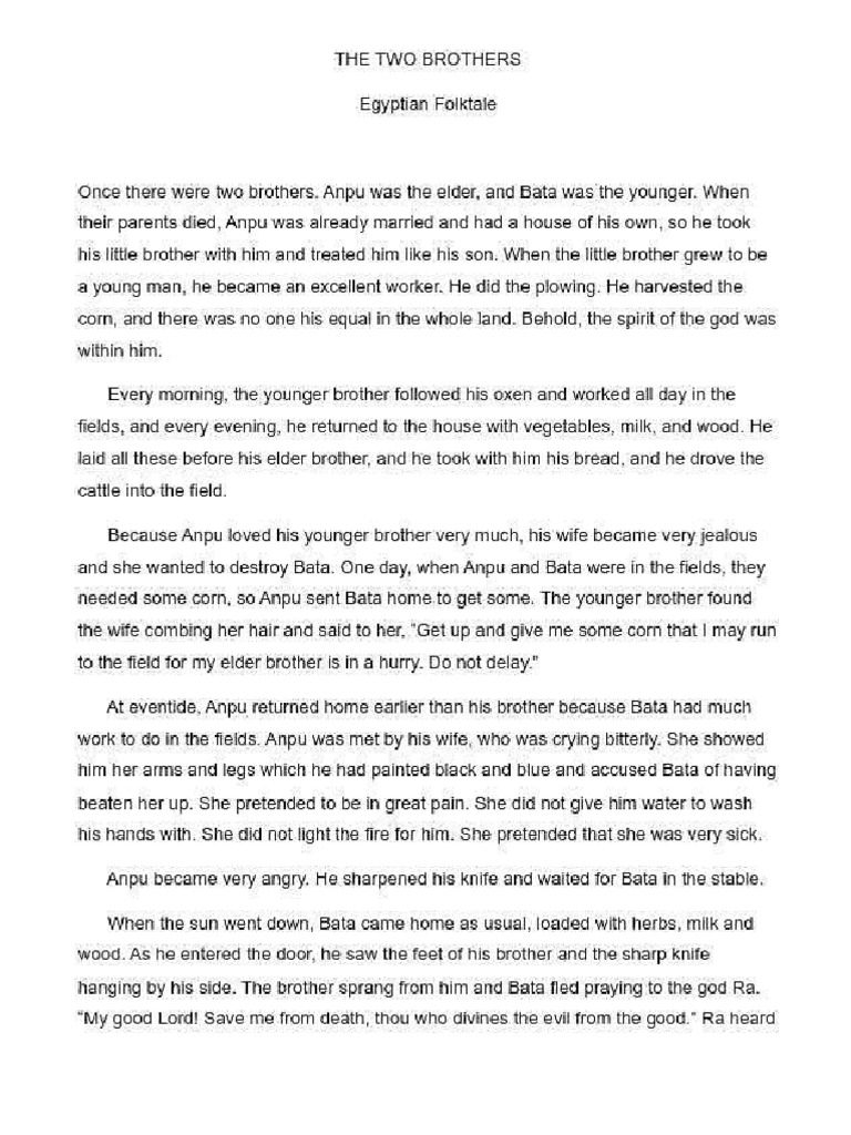 The Two Brothers Tlae 2 Pages | PDF