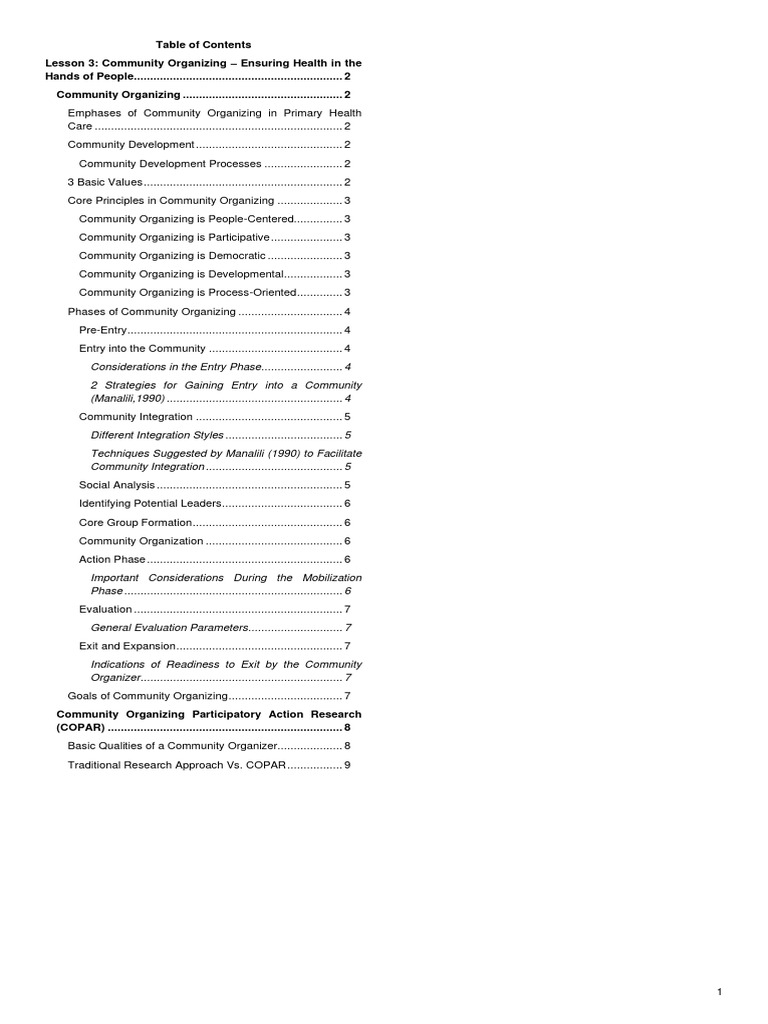 8 community organizing pdf community empowerment