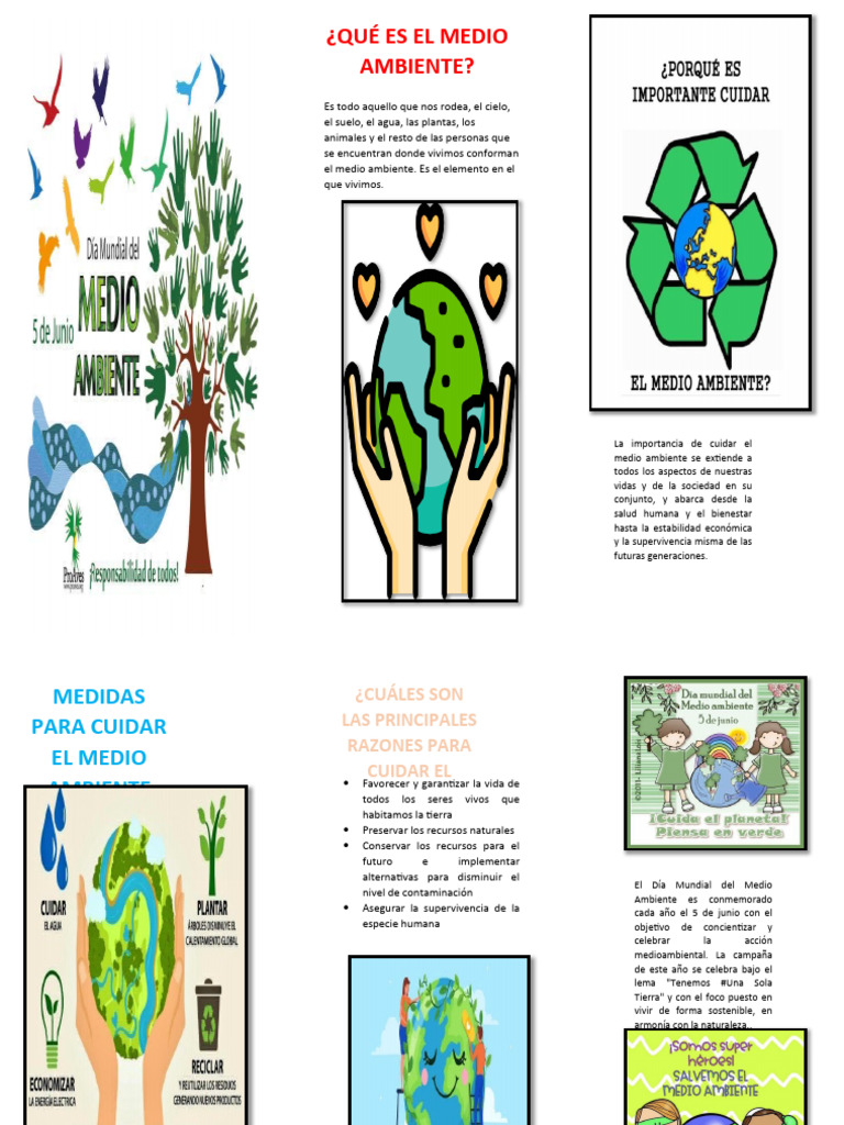 folleto medio ambiente 2 | Descargar gratis PDF | Entorno natural | Agua