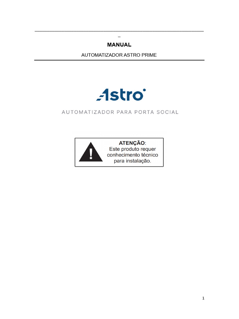 Manual do Automatizador Astro Prime | PDF | Diodo emissor de luz