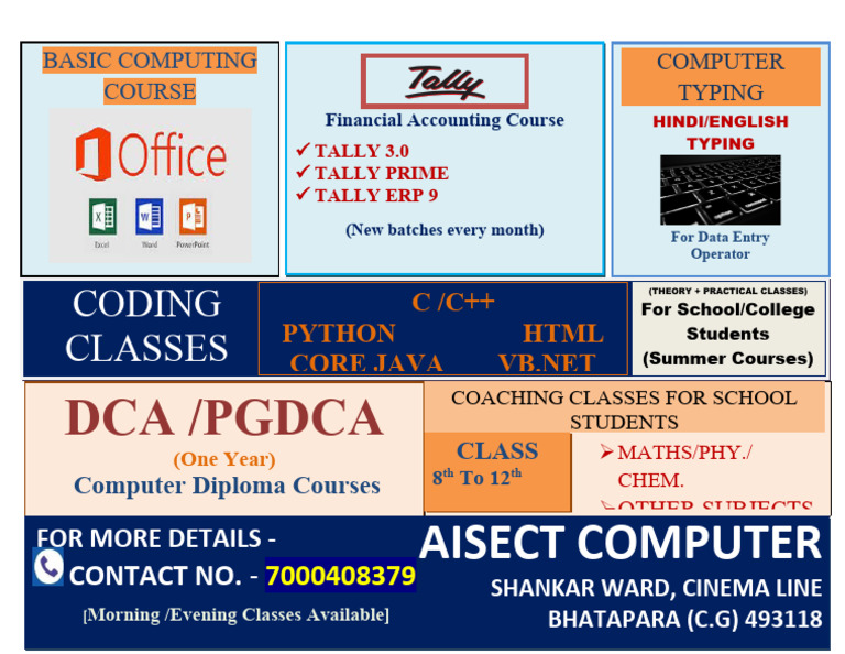 Comprehensive Computer Courses in Bhatapara | PDF