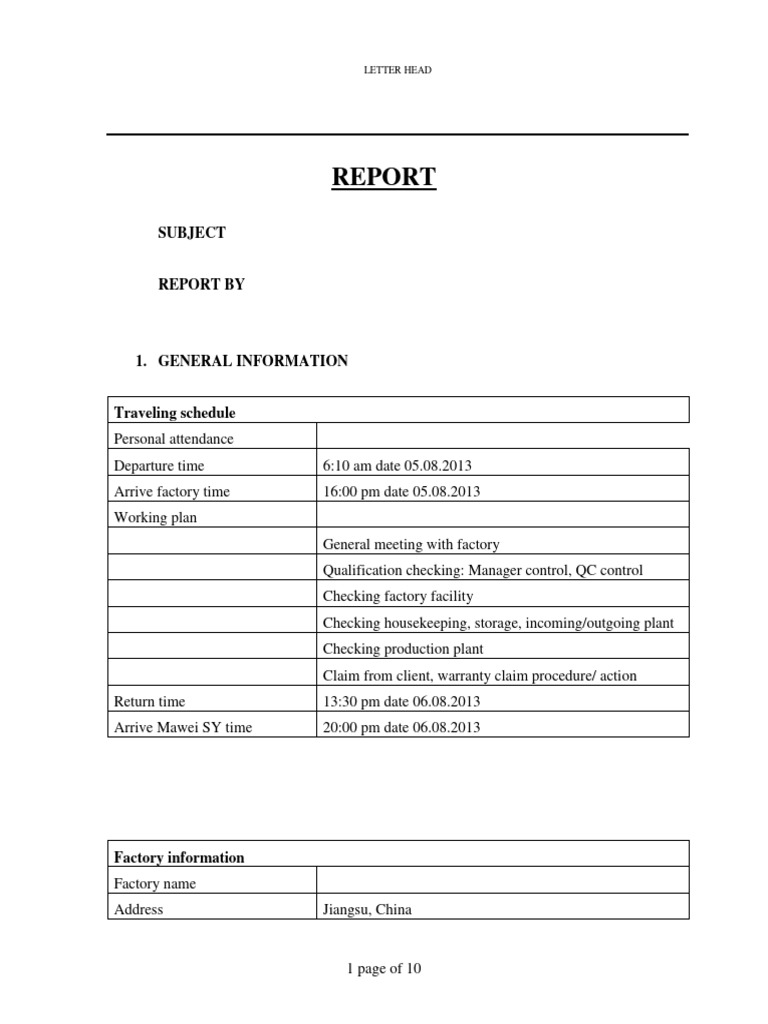 Factory Visit Report Jiangsu, China PDF Warehouse Quality