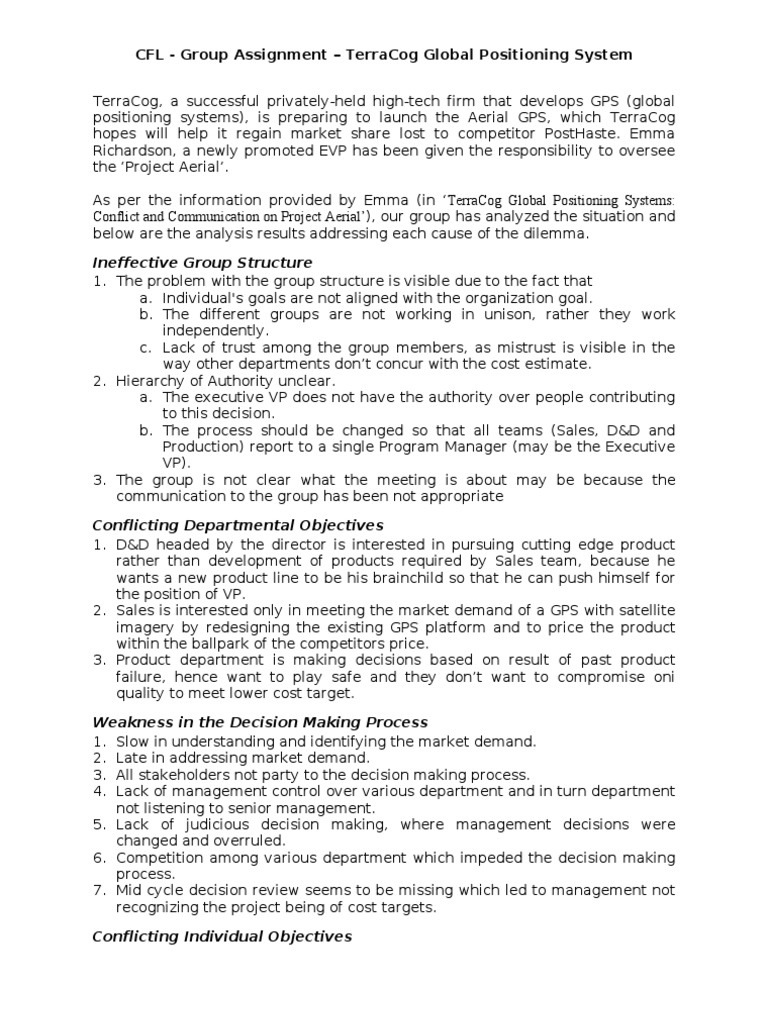 TerraCog GPS Group Assignment Group6 V0.1 PDF Global