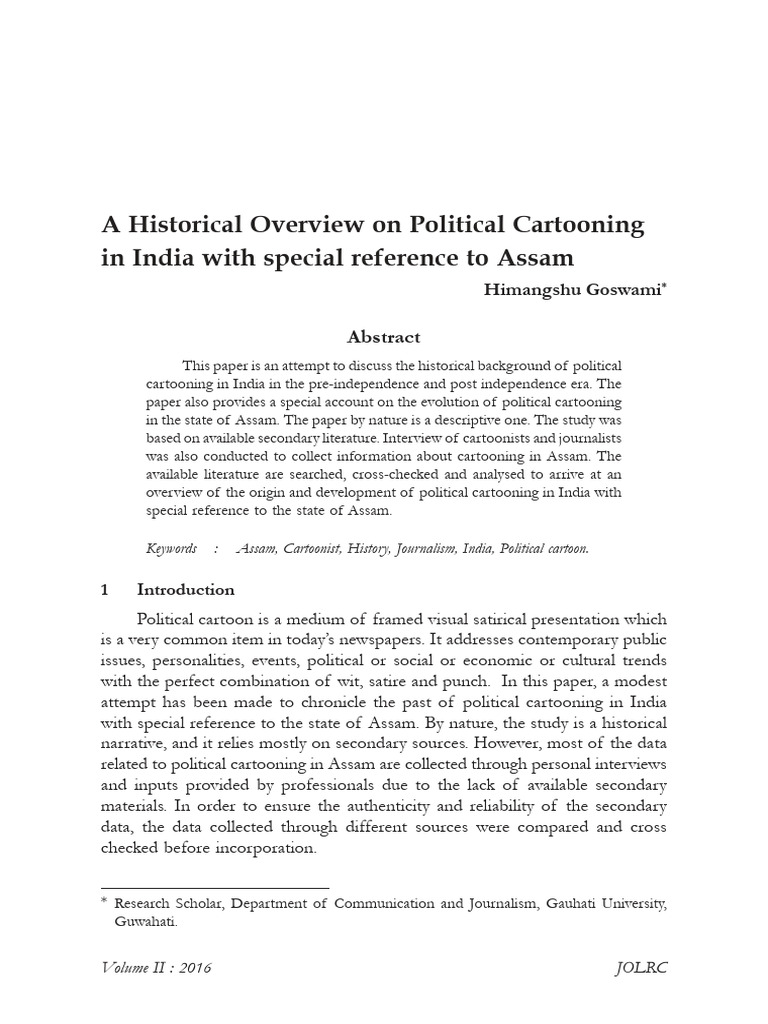Political Cartooning in India With Special Reference To Assam | PDF ...