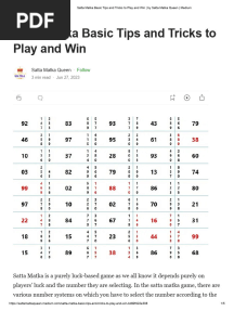 Satta Matka Basic Tips and Tricks To Play and Win - by Satta Matka Queen - Medium