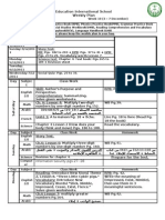 Education International School Weekly Plan: English (2) Math Arabic