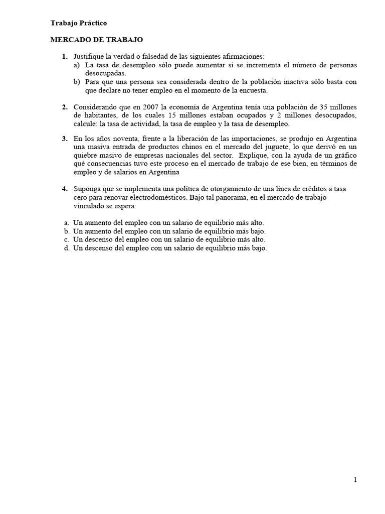 Análisis del Mercado Laboral en Argentina | PDF