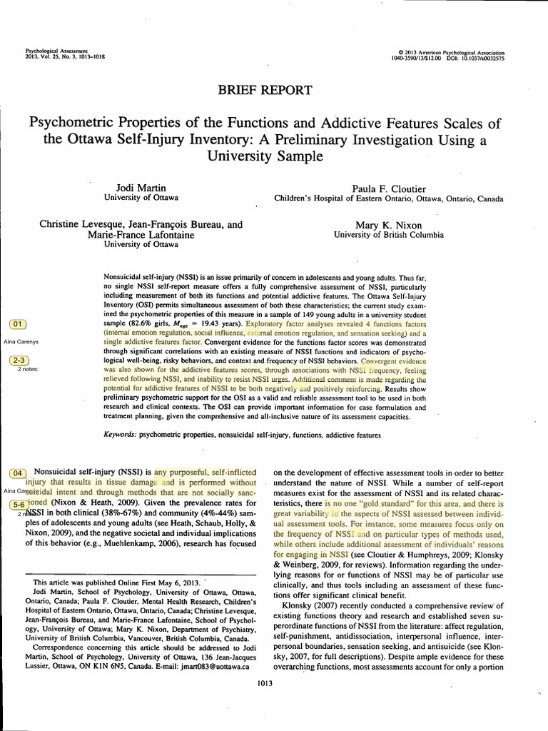 Martin Et Al. - 2013 - Psychometric Properties of The Functions and ...