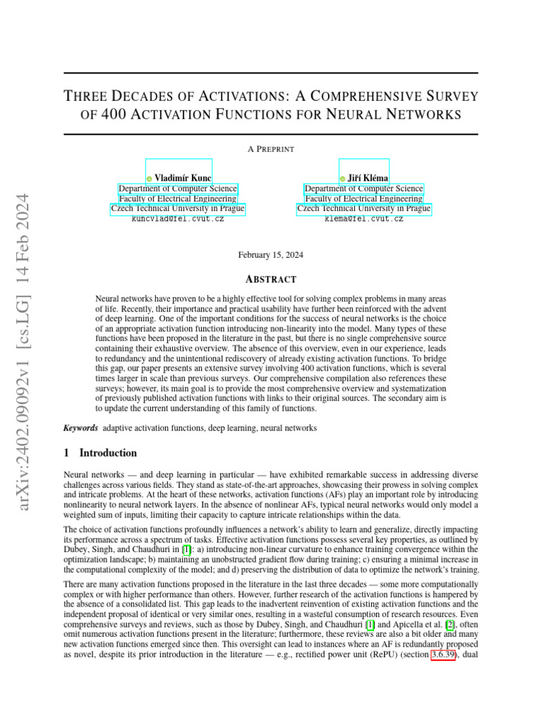 Three Decades of Activations- A Comprehensive Survey | PDF | Normal ...