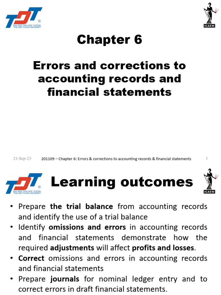 Accounting Errors and Corrections Guide | PDF | Debits And Credits ...