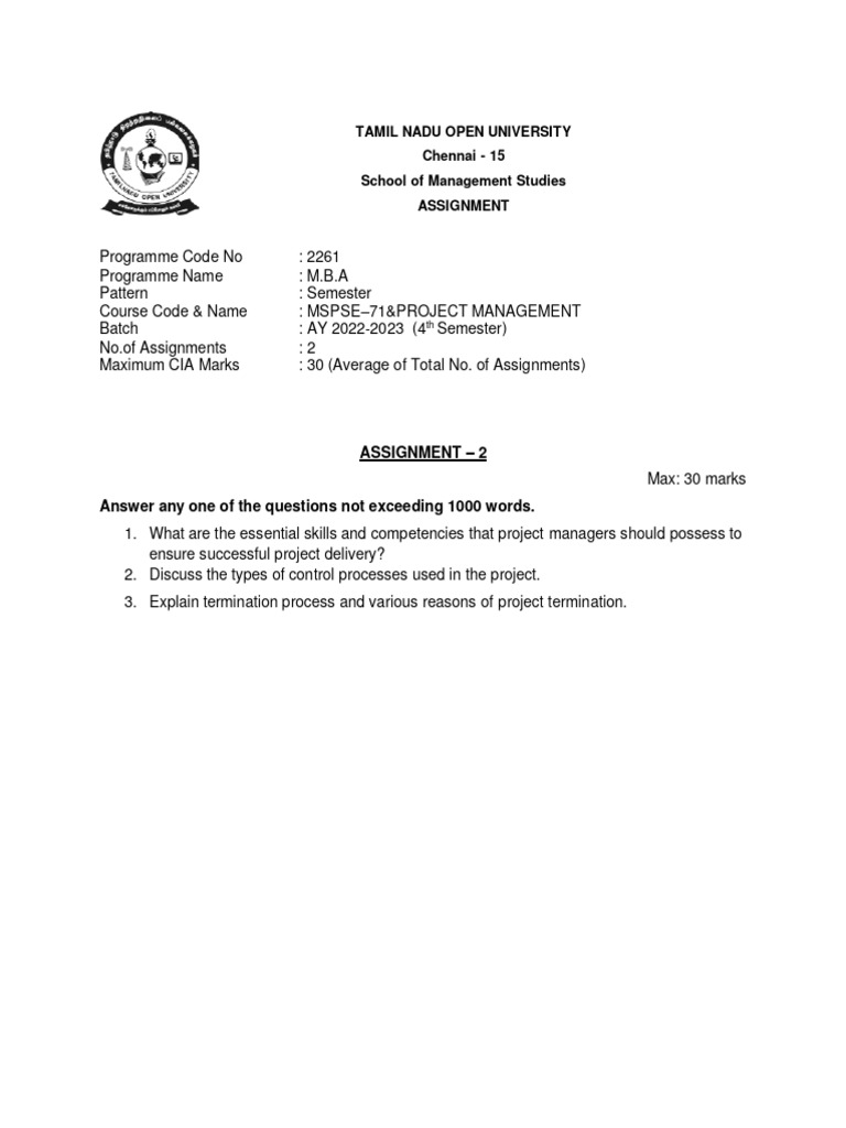 2261 - MSPSE-71 - Assignment 2 - Semester IV | PDF | Business ...