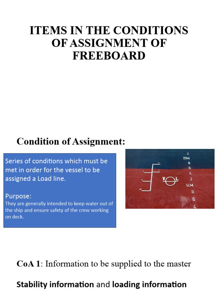 Freeboard Assignment Conditions for Ships | PDF | Ships | Deck (Ship)