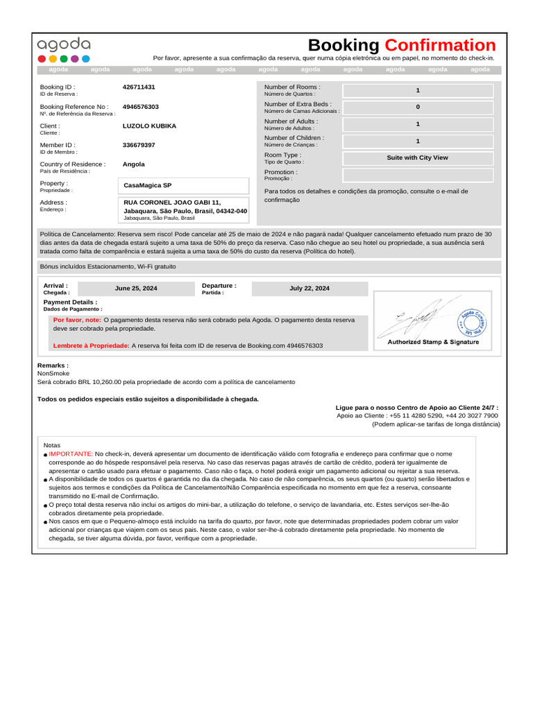 Booking: Confirmation | PDF