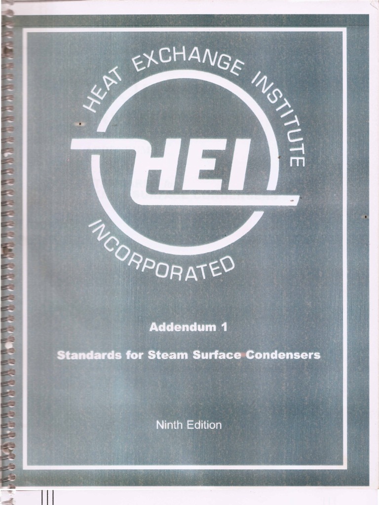 Hei - Standards For Steam Surface Condensers Add-1 | PDF | Foreign ...