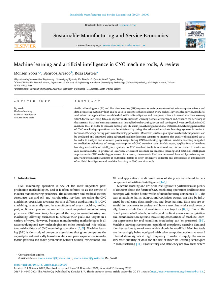 AI & ML in CNC Machining | PDF | Machine Learning | Artificial Intelligence